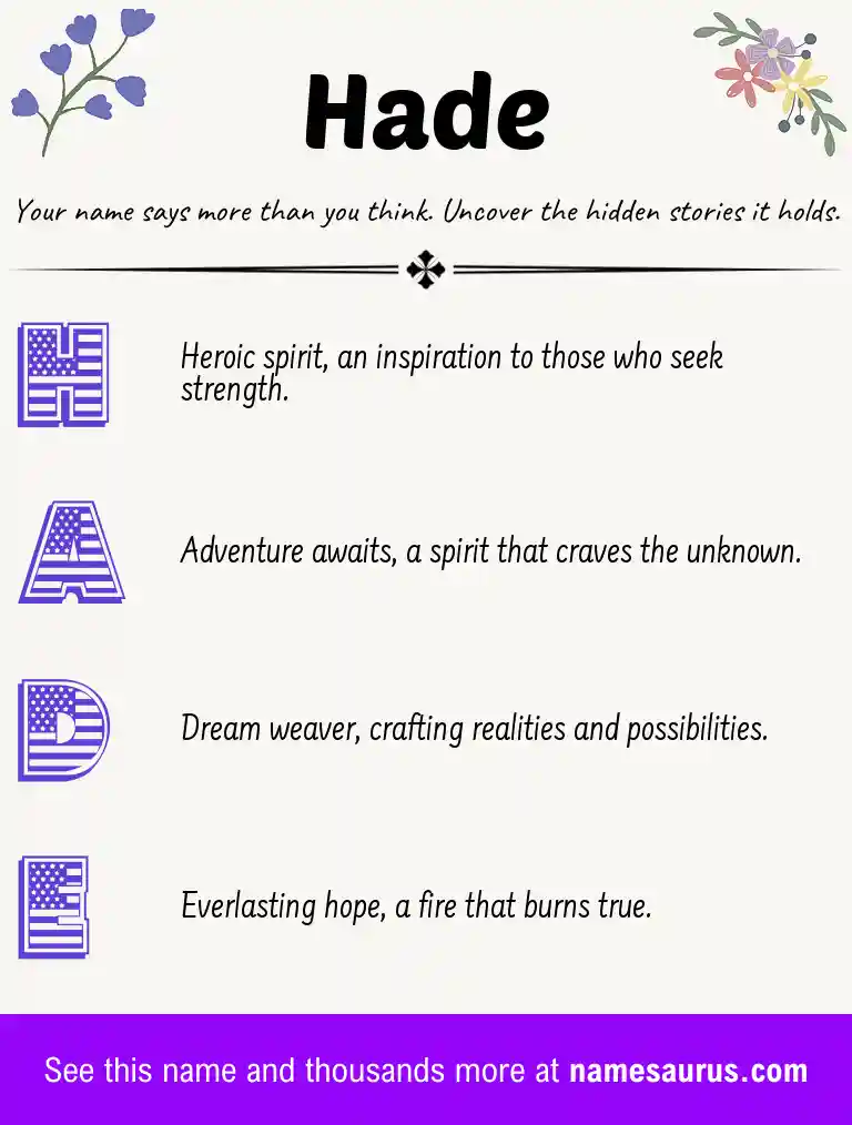 Acrostic poem about Hade.