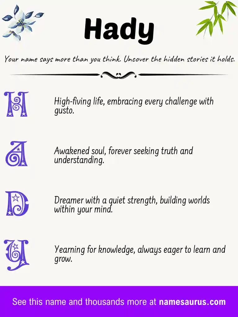 Acrostic poem about Hady.