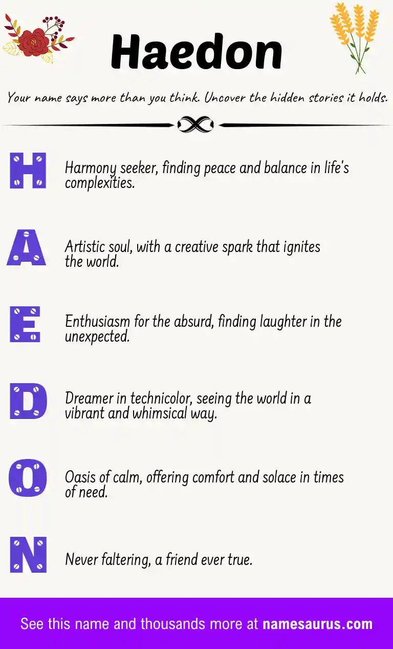 Acrostic poem about Haedon.