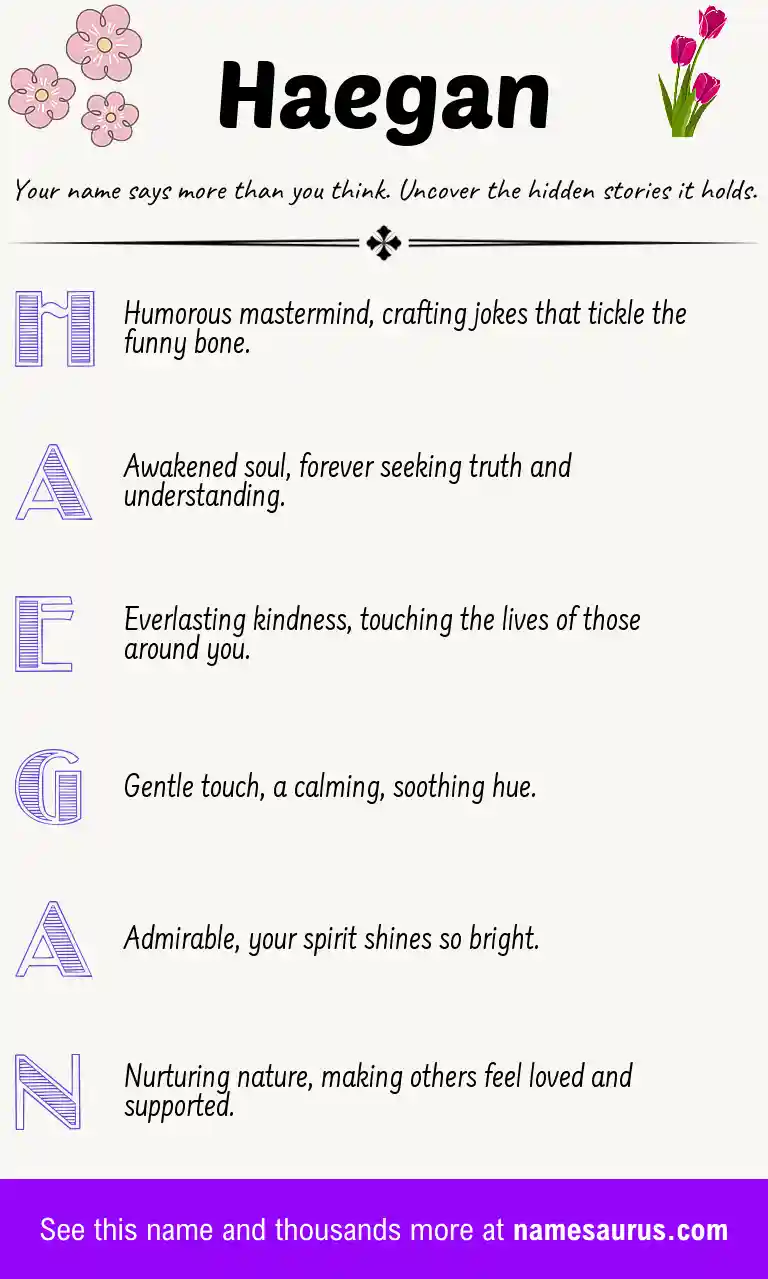 Acrostic poem about Haegan.