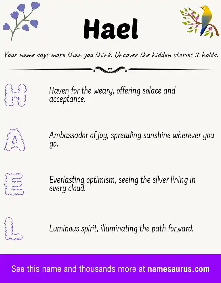 Acrostic poem about Hael.