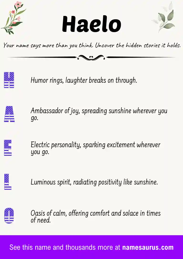 Acrostic poem about Haelo.