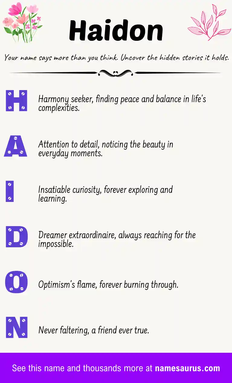 Acrostic poem about Haidon.