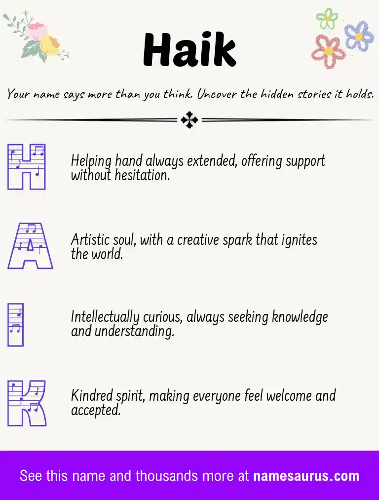 Acrostic poem about Haik.
