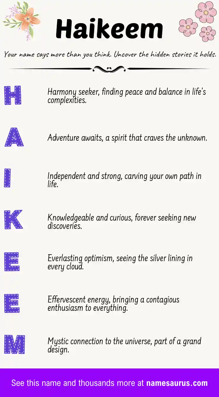 Acrostic poem about Haikeem.