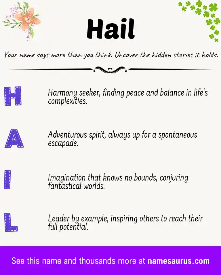 Acrostic poem about Hail.