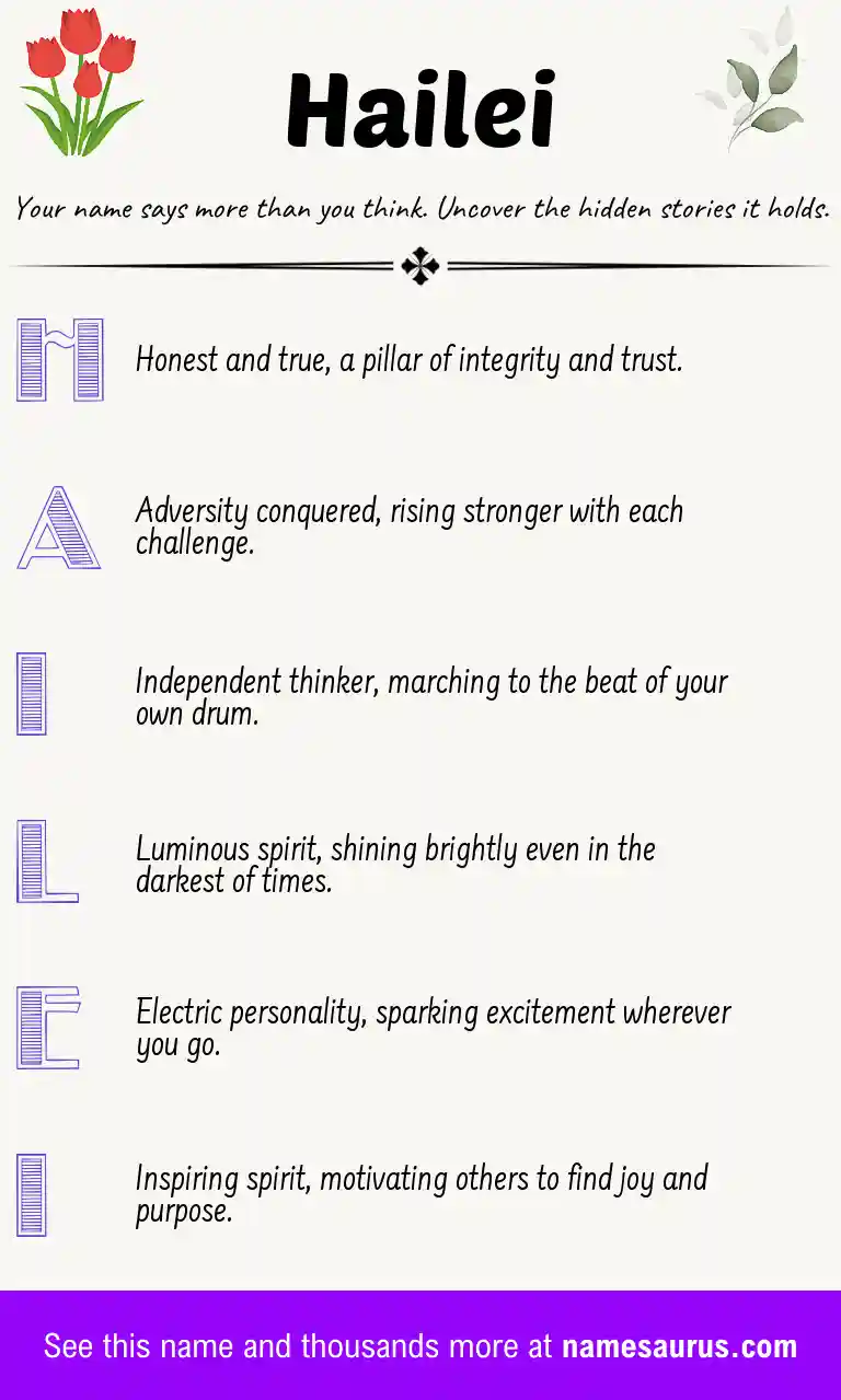 Acrostic poem about Hailei.