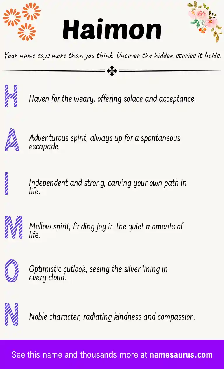 Acrostic poem about Haimon.