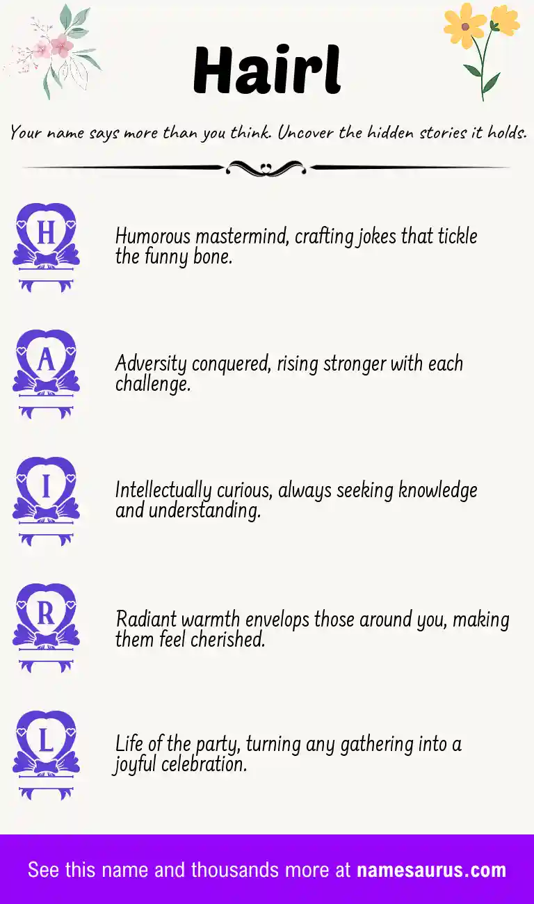 Acrostic poem about Hairl.