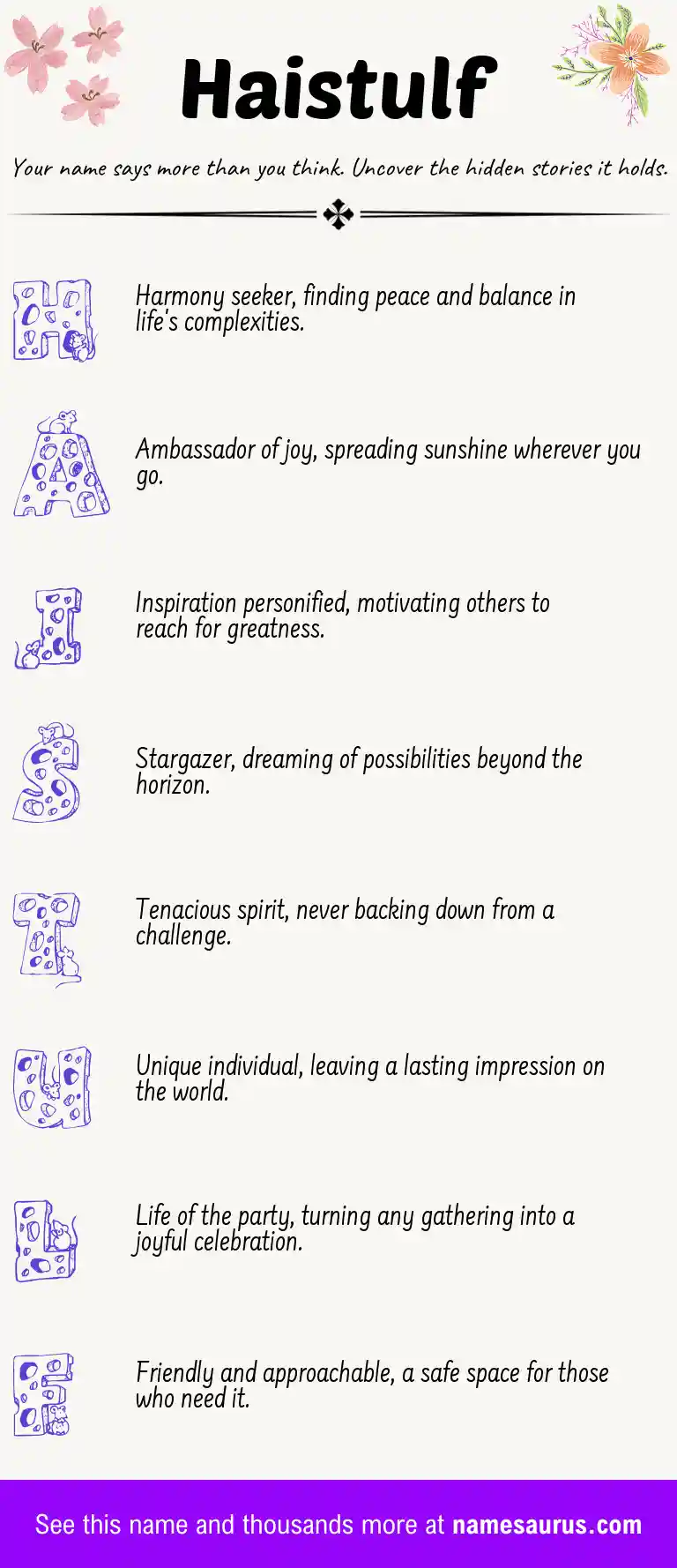 Acrostic poem about Haistulf.