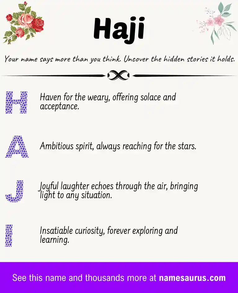 Acrostic poem about Haji.