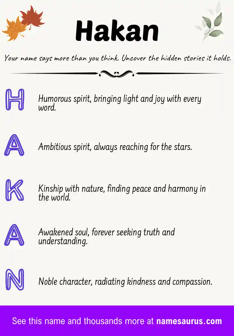 Acrostic poem about Hakan.