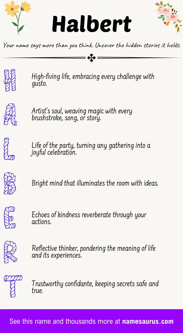 Acrostic poem about Halbert.