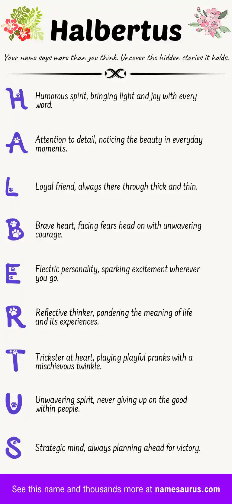 Acrostic poem about Halbertus.