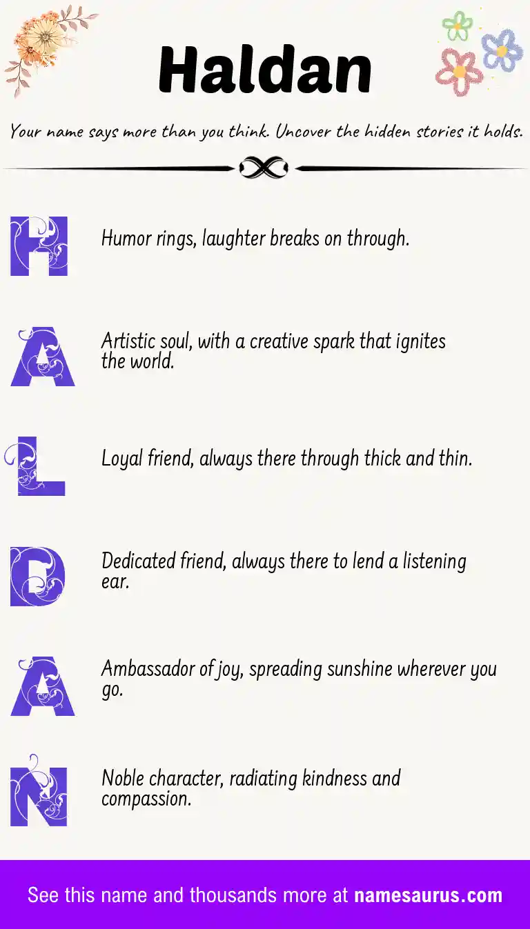 Acrostic poem about Haldan.