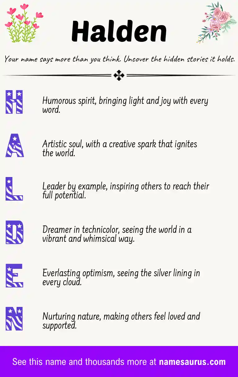 Acrostic poem about Halden.