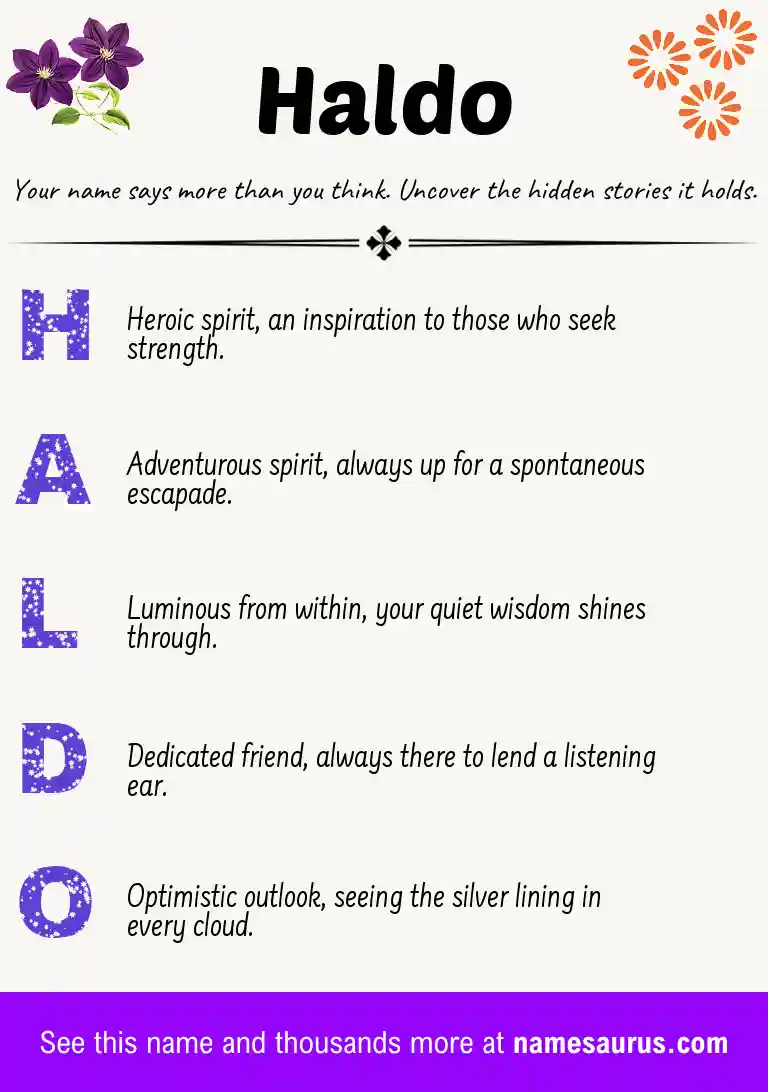 Acrostic poem about Haldo.