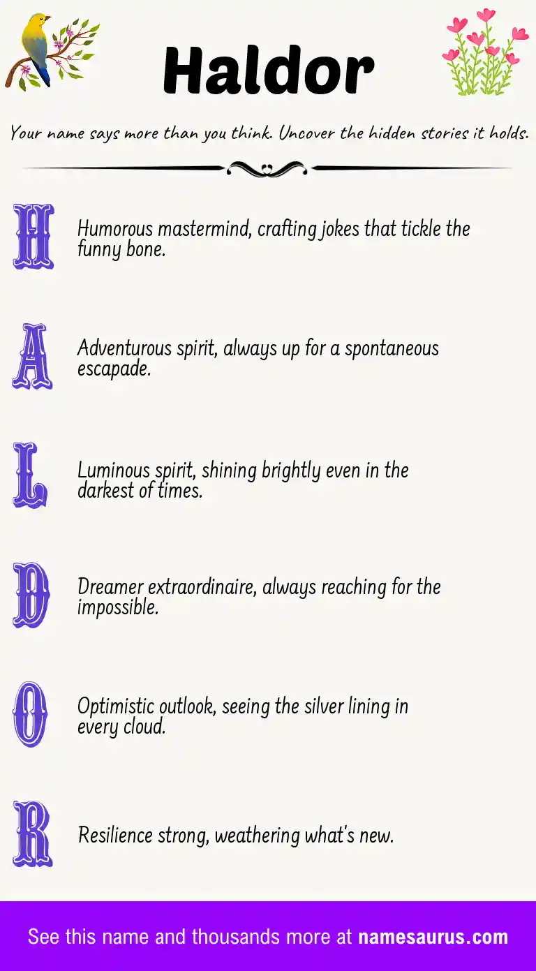 Acrostic poem about Haldor.