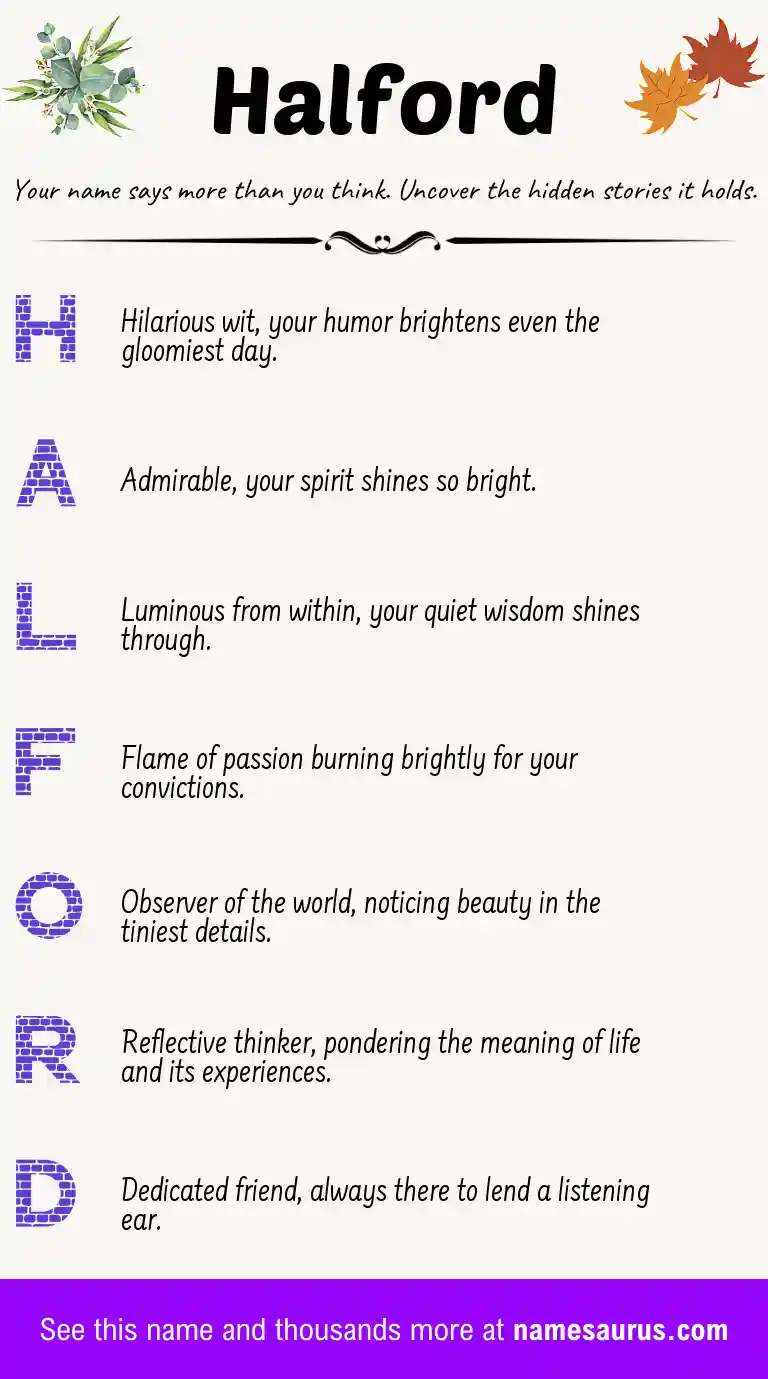 Acrostic poem about Halford.