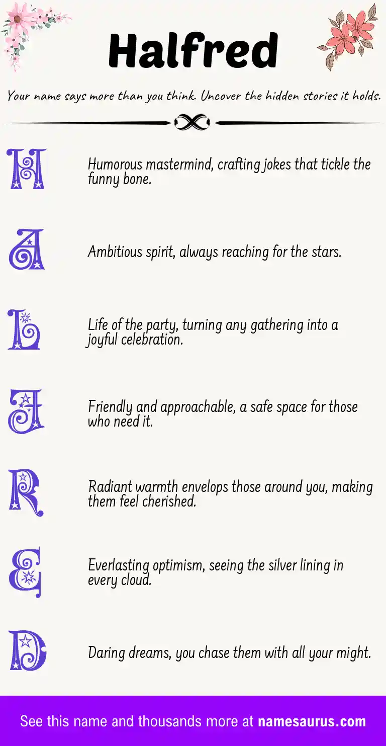 Acrostic poem about Halfred.