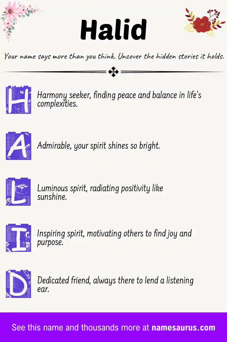 Acrostic poem about Halid.