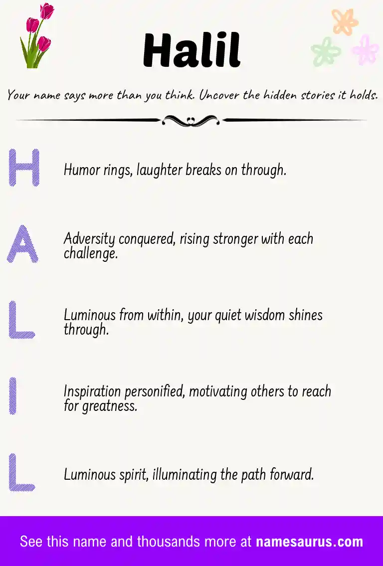 Acrostic poem about Halil.