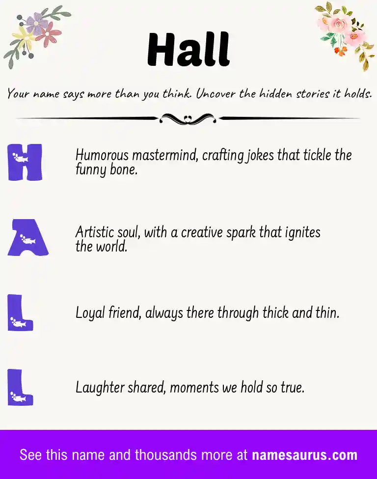 Acrostic poem about Hall.