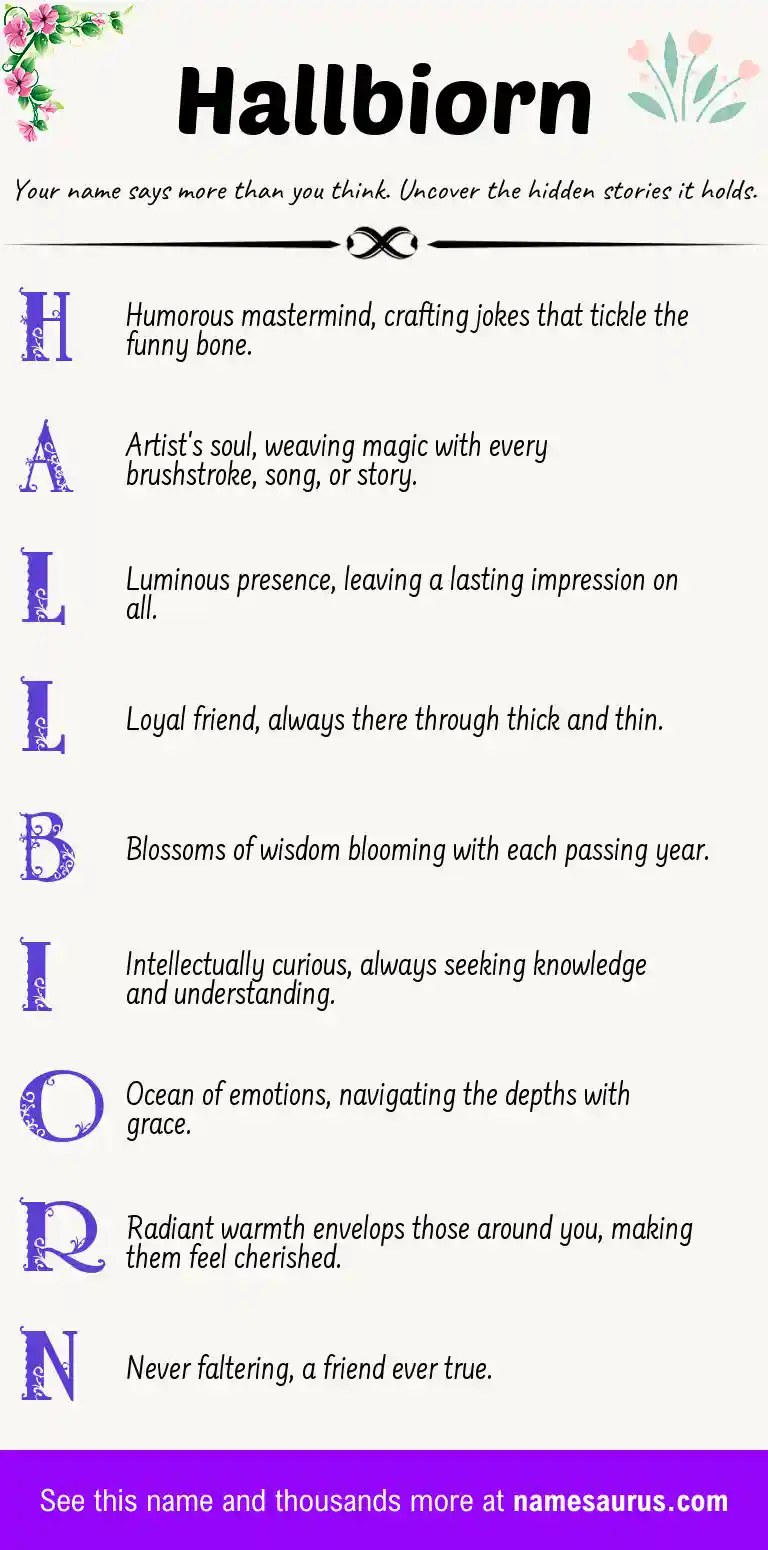 Acrostic poem about Hallbiorn.