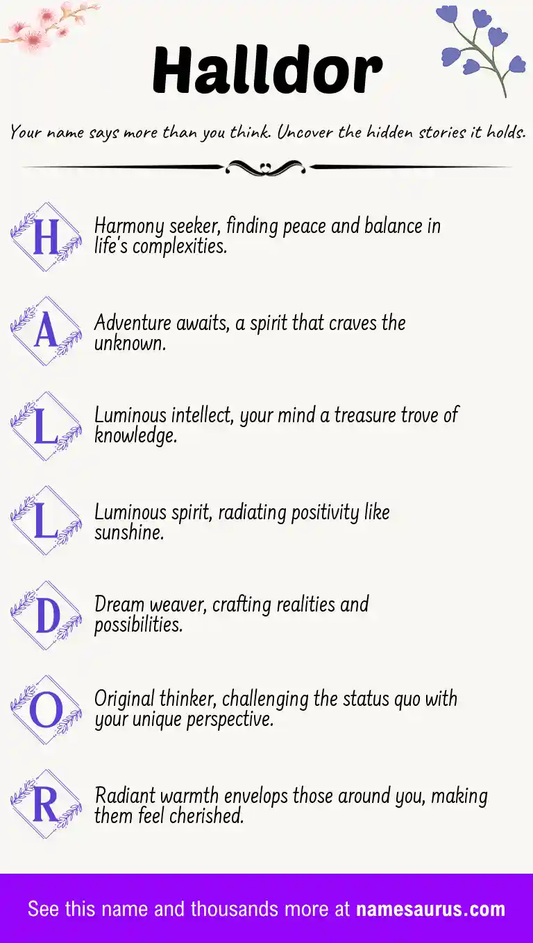 Acrostic poem about Halldor.
