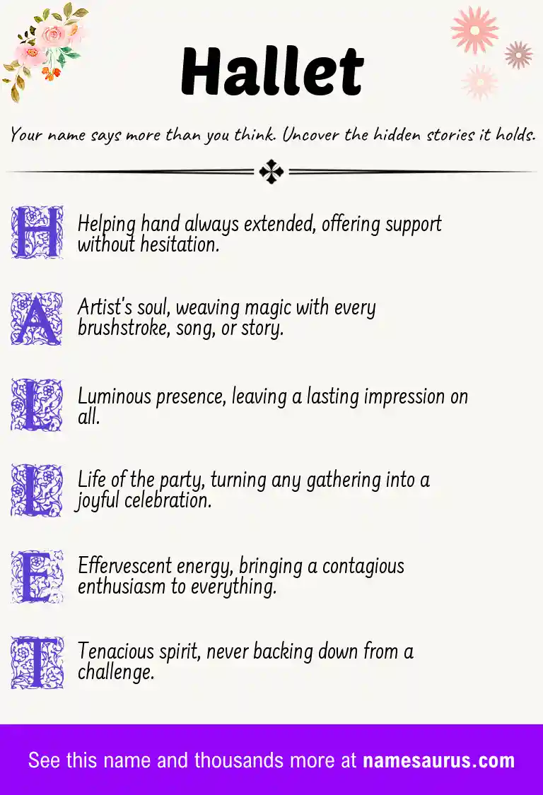 Acrostic poem about Hallet.