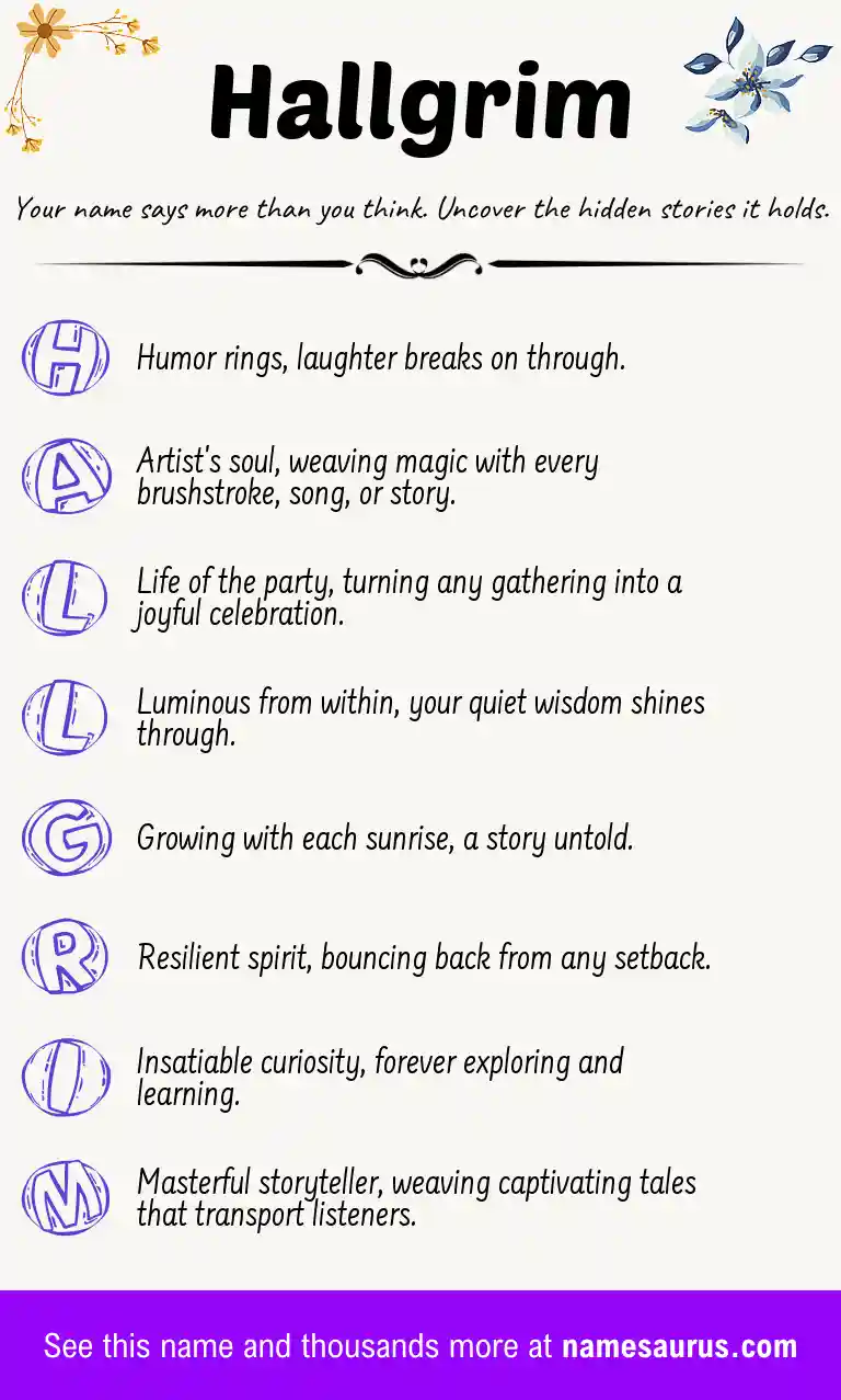 Acrostic poem about Hallgrim.