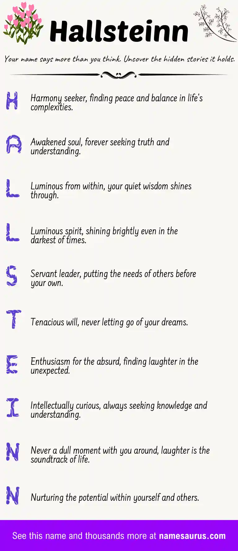 Acrostic poem about Hallsteinn.