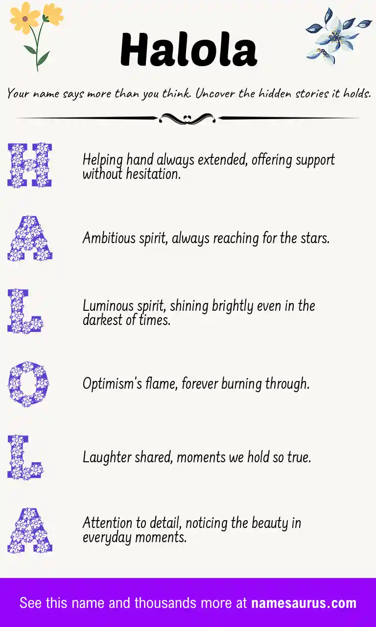 Acrostic poem about Halola.