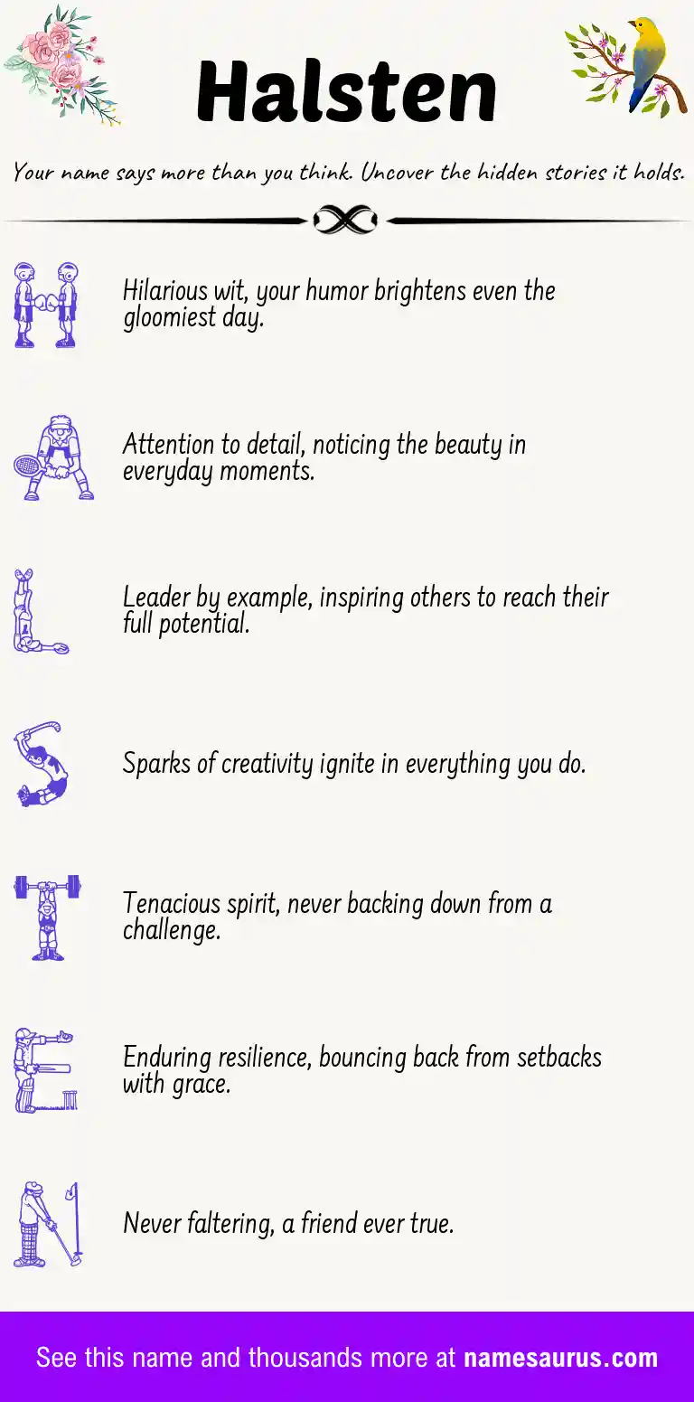 Acrostic poem about Halsten.