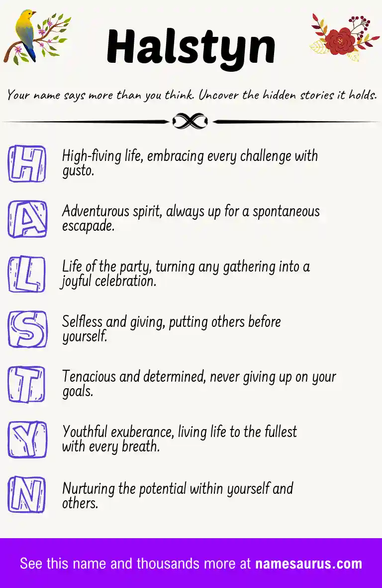 Acrostic poem about Halstyn.