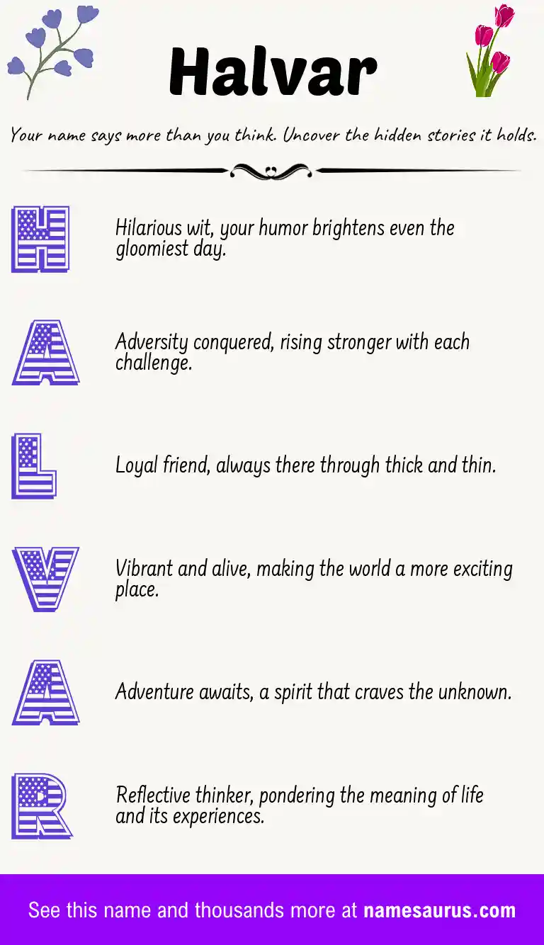 Acrostic poem about Halvar.