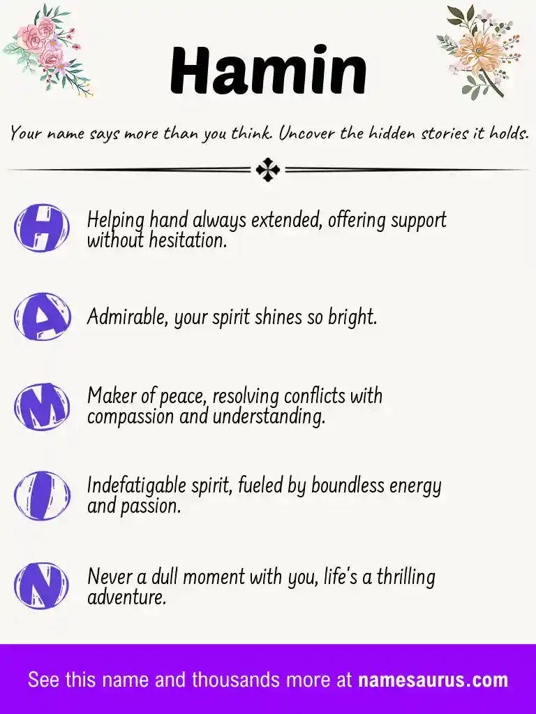 Acrostic poem about Hamin.