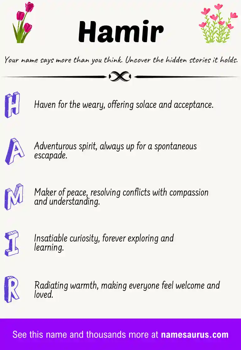 Acrostic poem about Hamir.