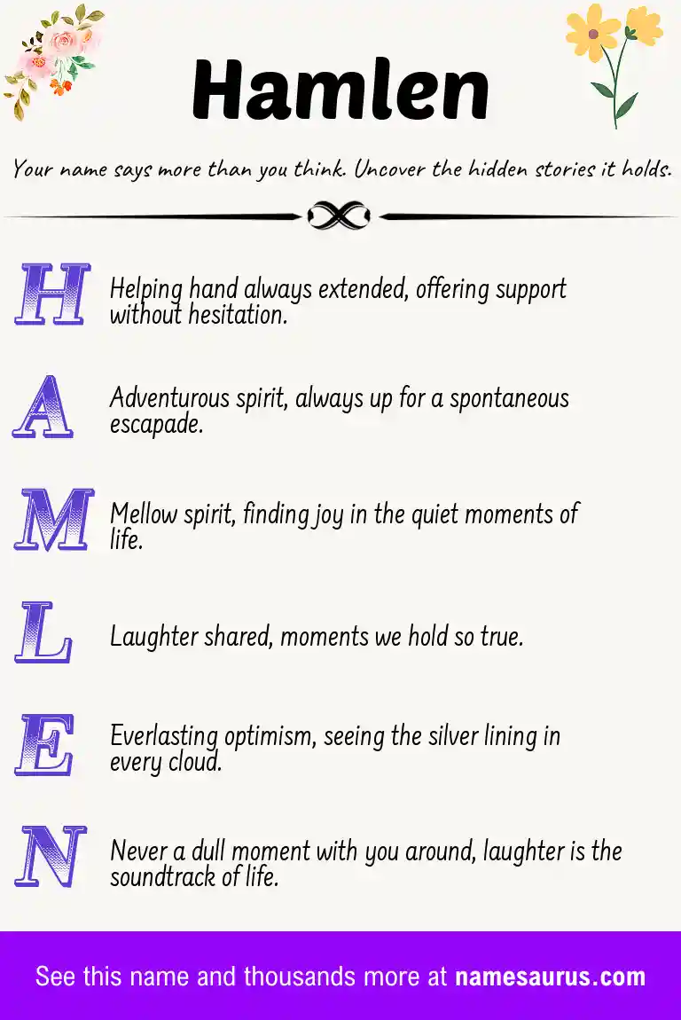 Acrostic poem about Hamlen.