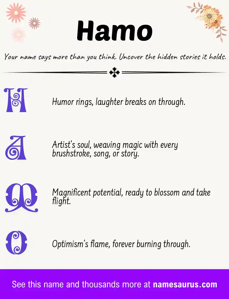 Acrostic poem about Hamo.