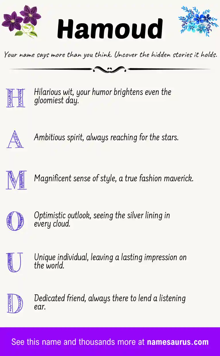 Acrostic poem about Hamoud.