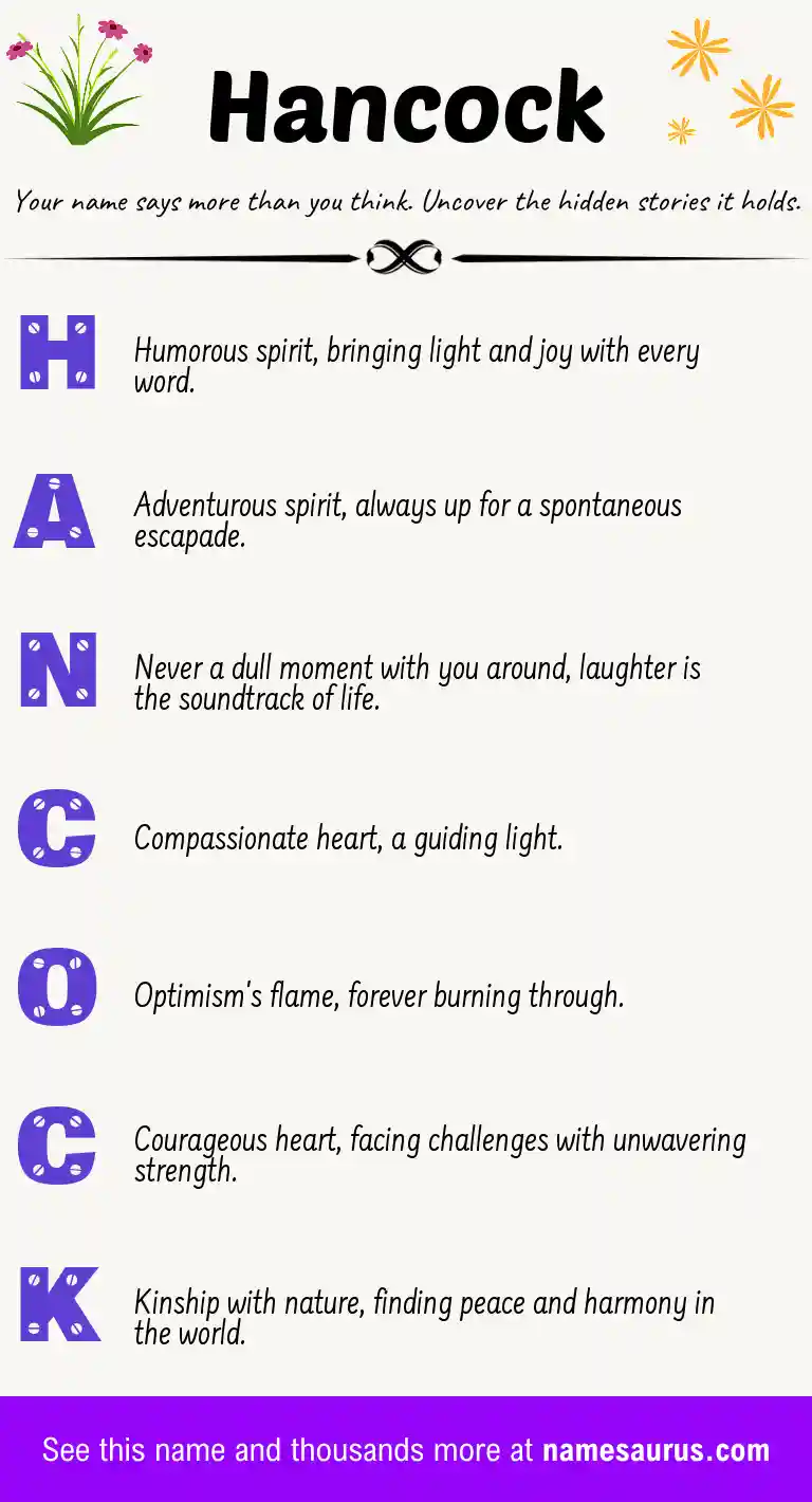 Acrostic poem about Hancock.