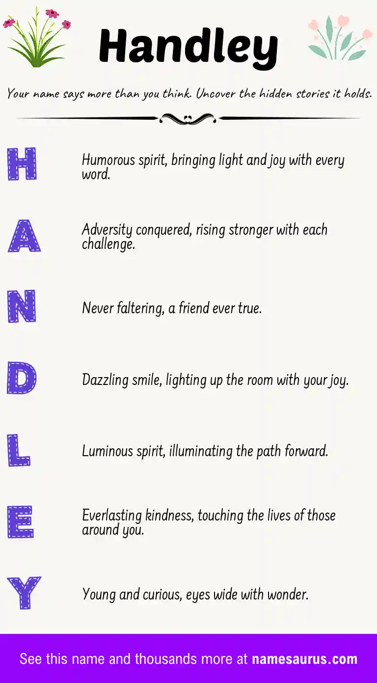 Acrostic poem about Handley.