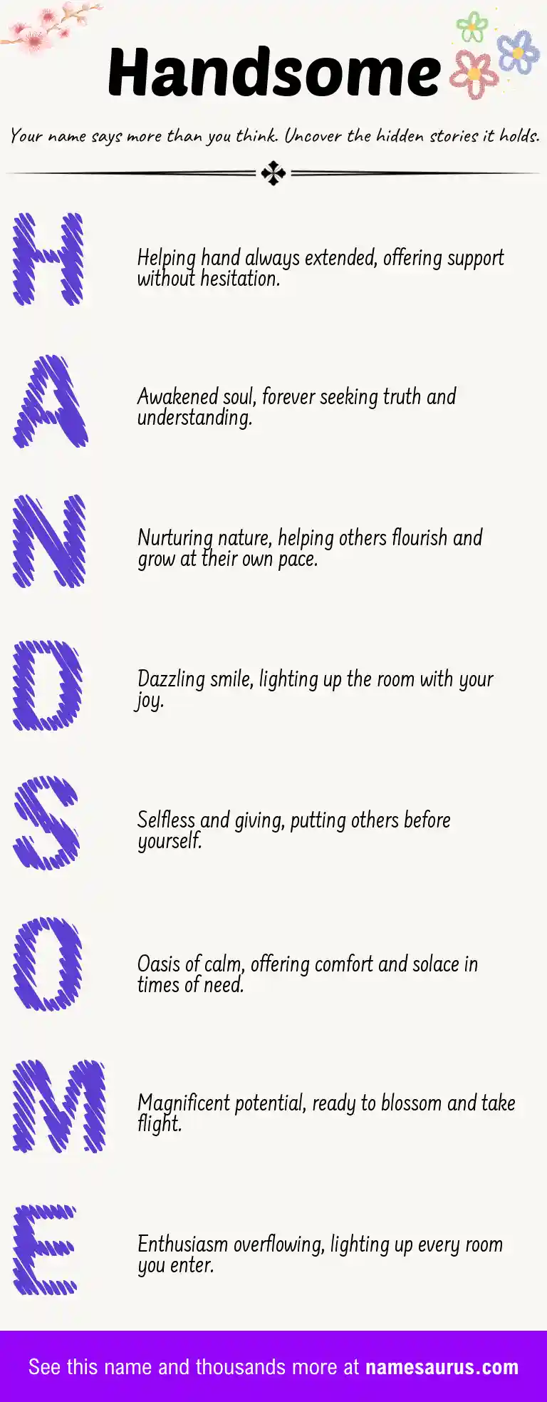 Acrostic poem about Handsome.