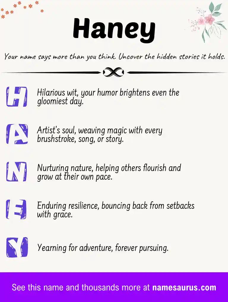 Acrostic poem about Haney.