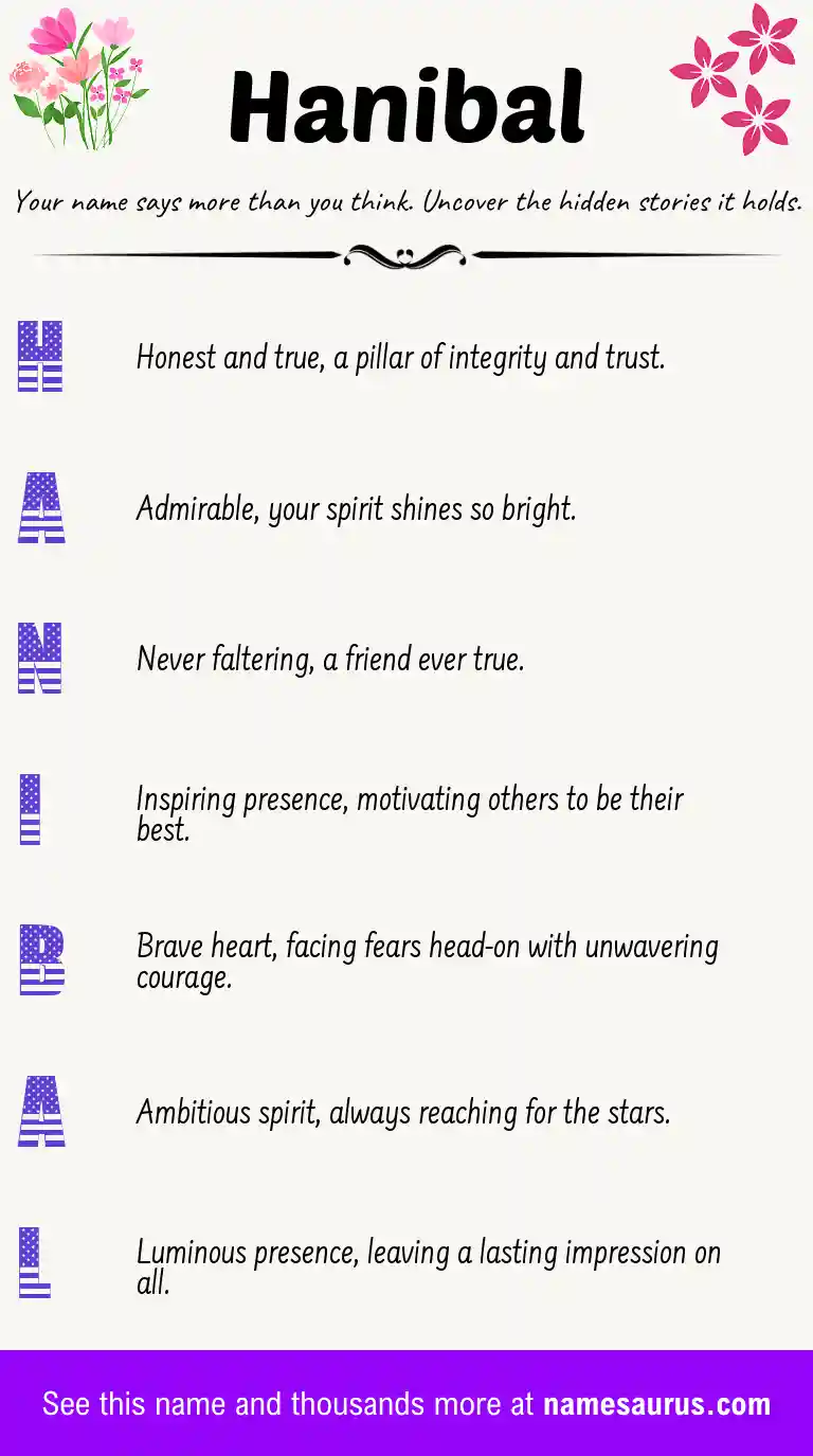 Acrostic poem about Hanibal.