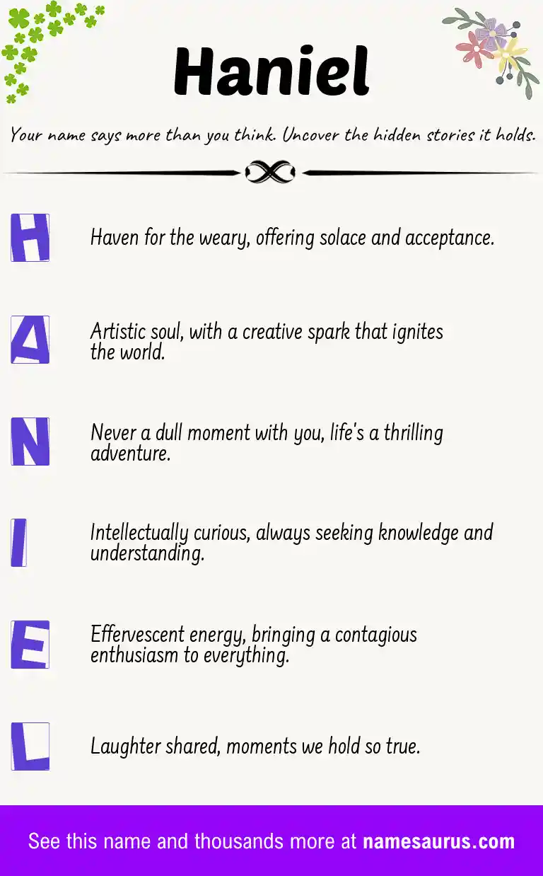 Acrostic poem about Haniel.