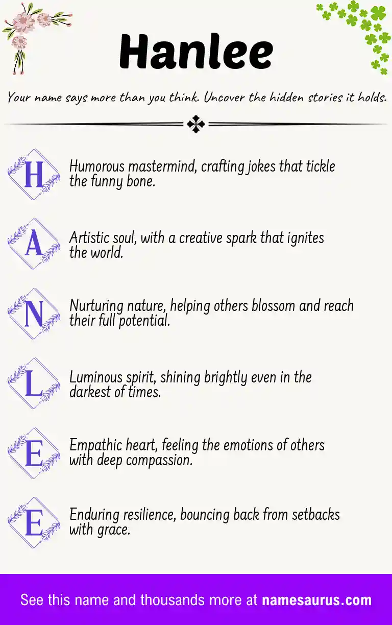 Acrostic poem about Hanlee.
