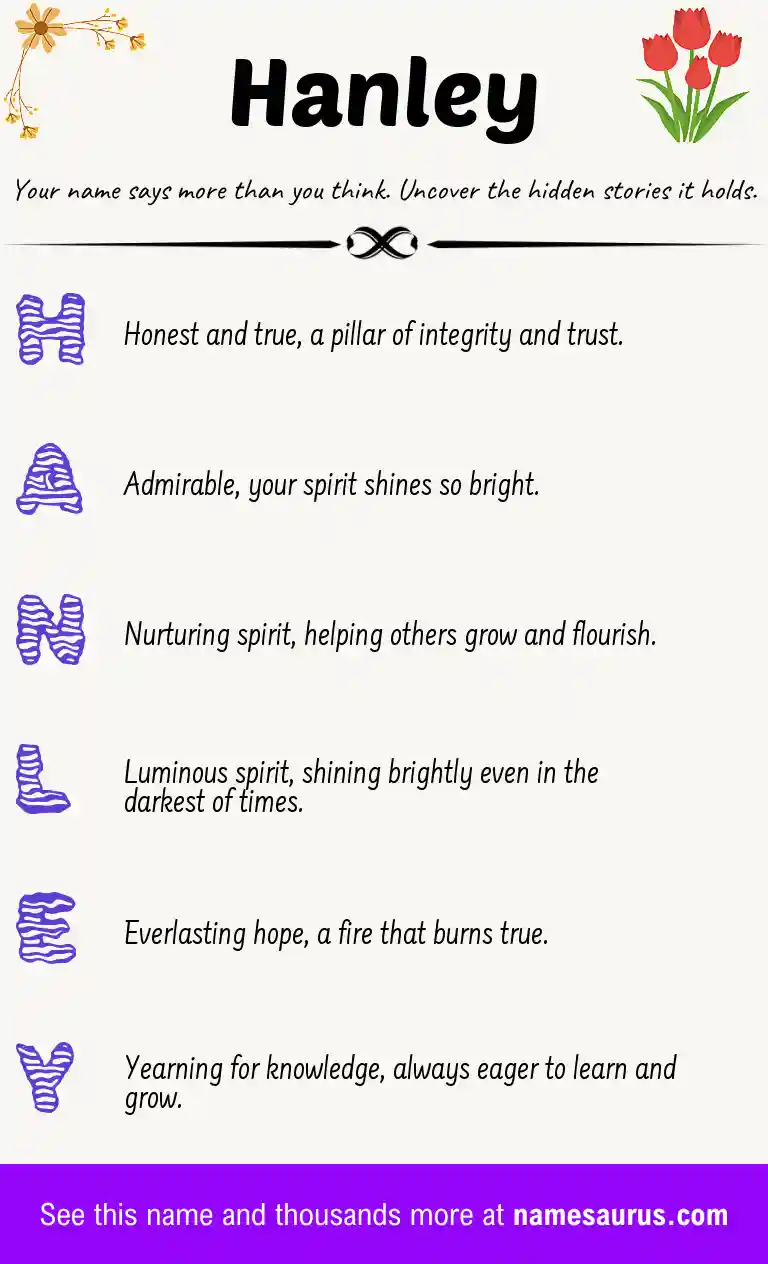 Acrostic poem about Hanley.