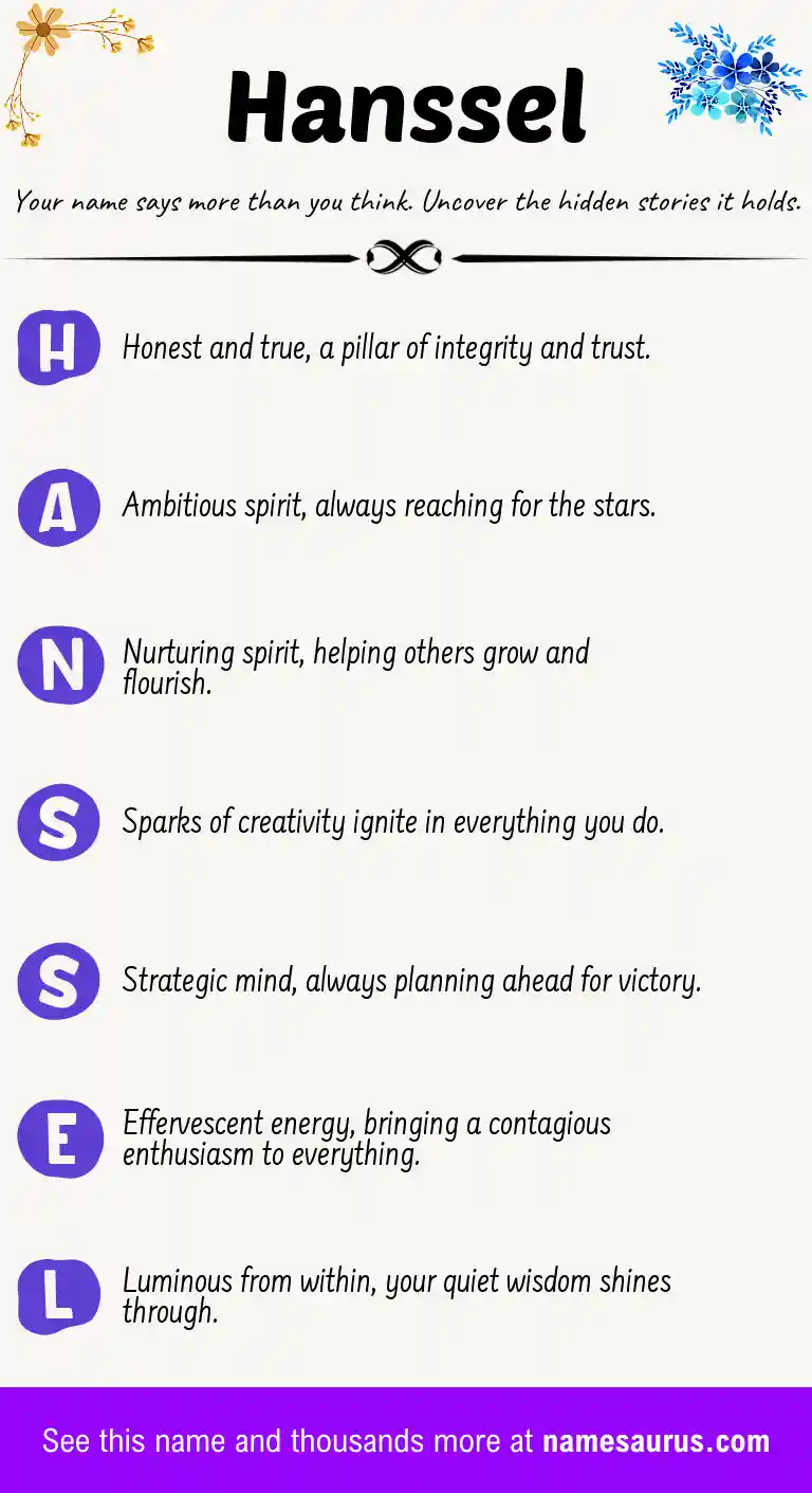 Acrostic poem about Hanssel.